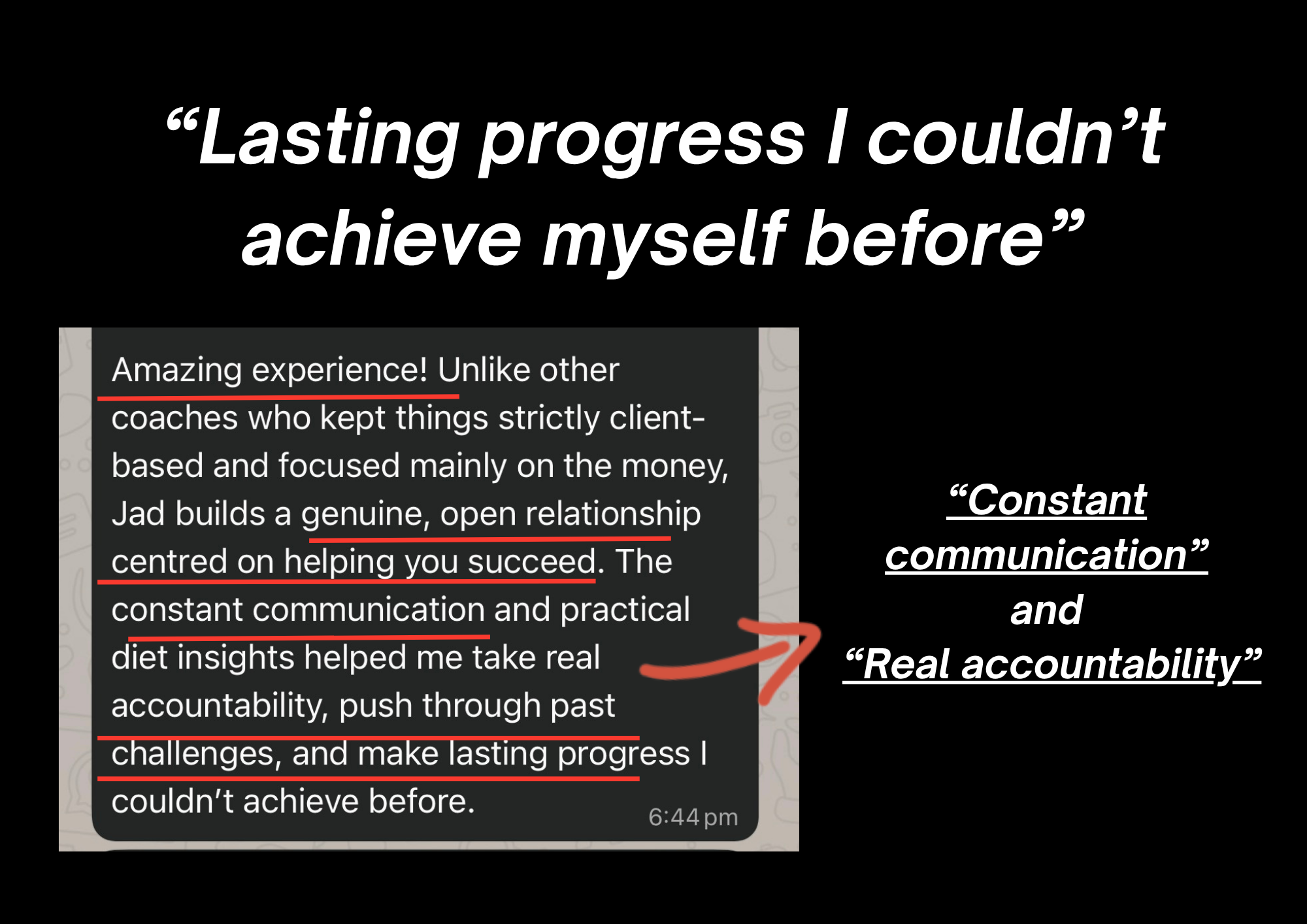 Client testimonial